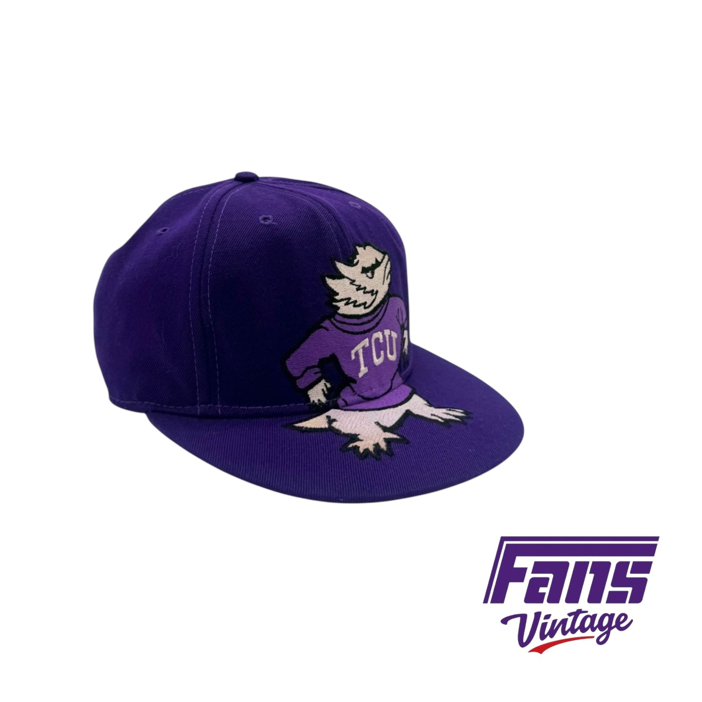 RARE! Vintage TCU Big Logo Throwback Horned Frog snapback hat