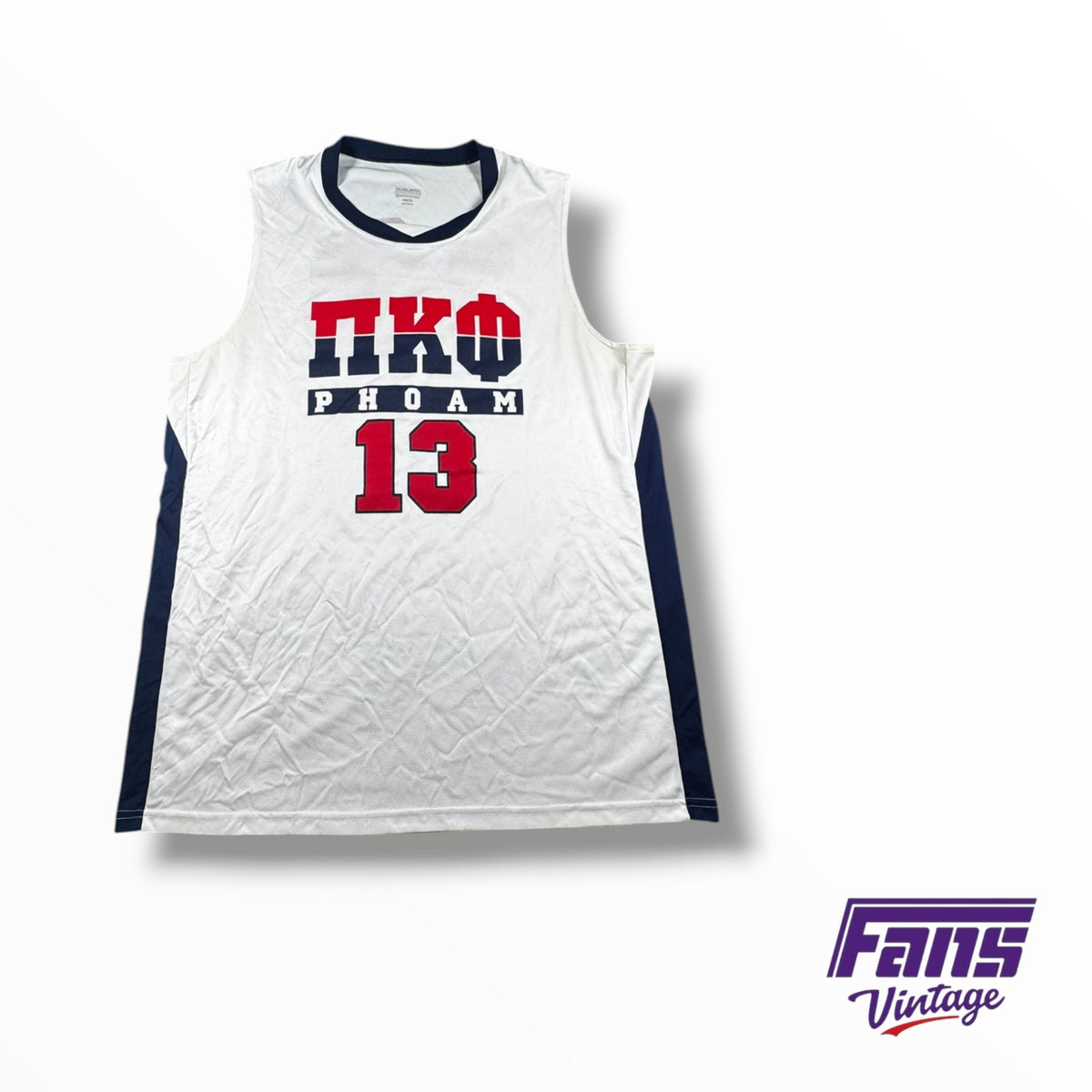 Vintage TCU Fraternity Pi Kappa Theta PHOAM Party #13 Basketball Jersey - USA Dream Team Style
