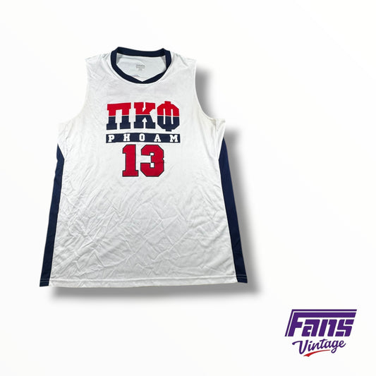 Vintage TCU Fraternity Pi Kappa Theta PHOAM Party #13 Basketball Jersey - USA Dream Team Style