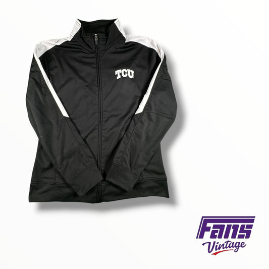 TCU Swim Team Issued Black and White Warmup Jacket