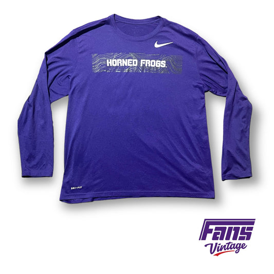 TCU Team Issue Nike Long Sleeve Drifit Shirt - Cool Rubberized Logo!
