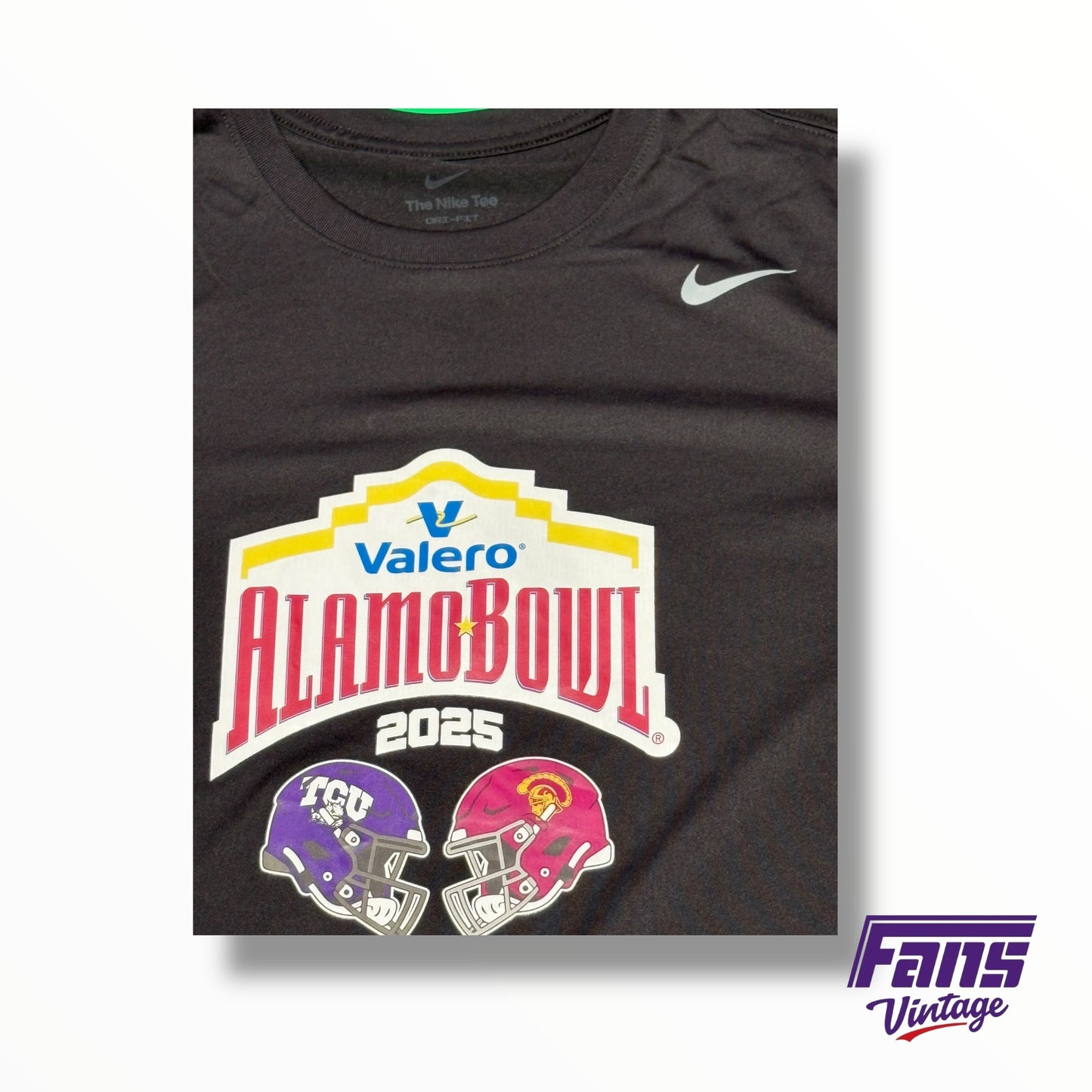 TCU vs USC Nike Team Issued 2025 Valero Alamo Bowl Drifit Tee