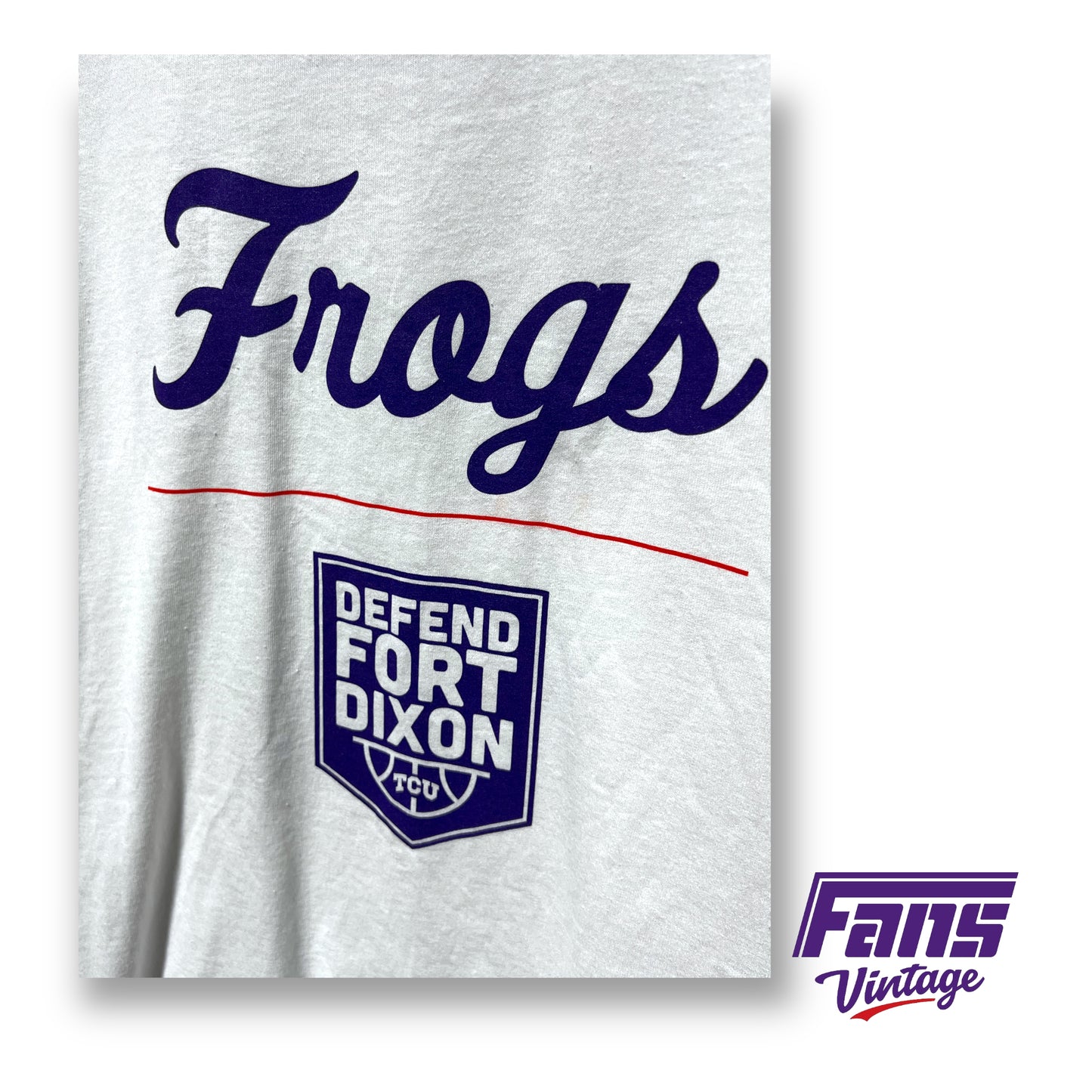 2023 TCU Basketball Frog Army “Defend Fort Dixon” tee with throwback Frogs logo