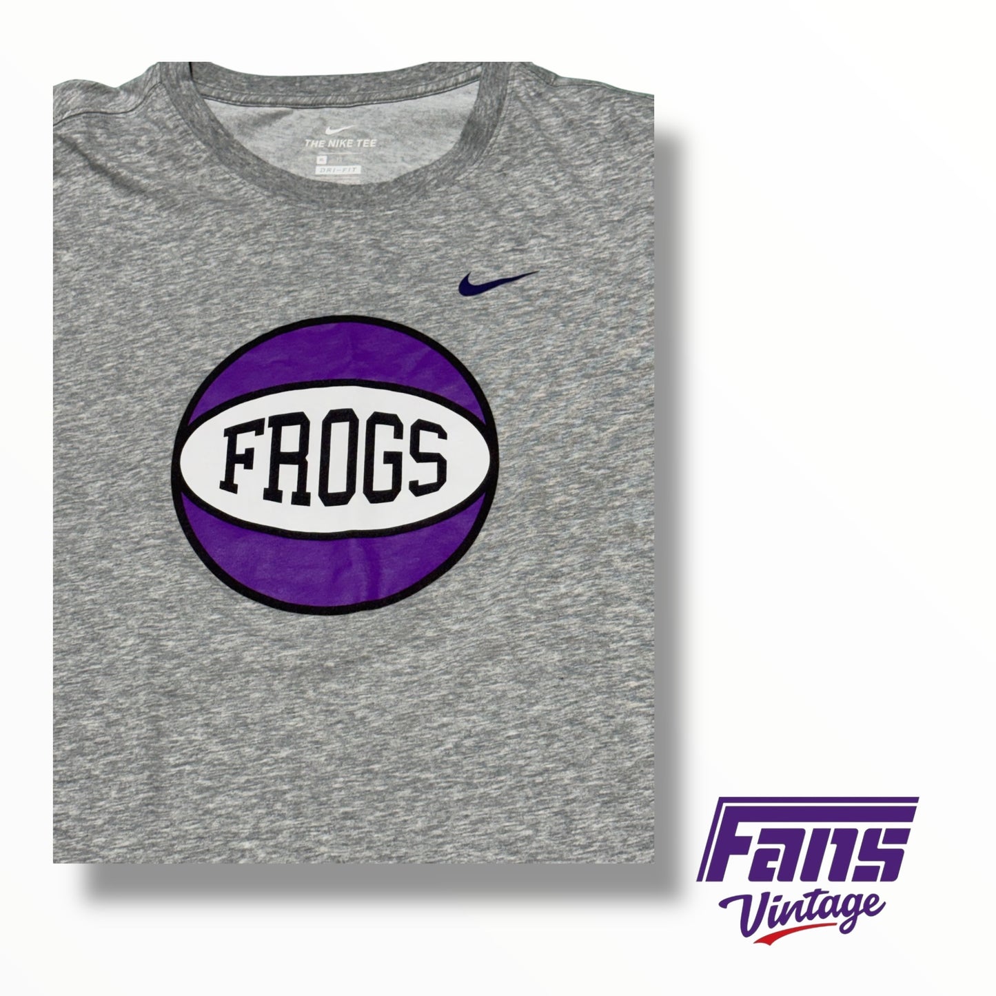 TCU Nike Team Issued Throwback Logo Custom Post Season Basketball T-Shirt