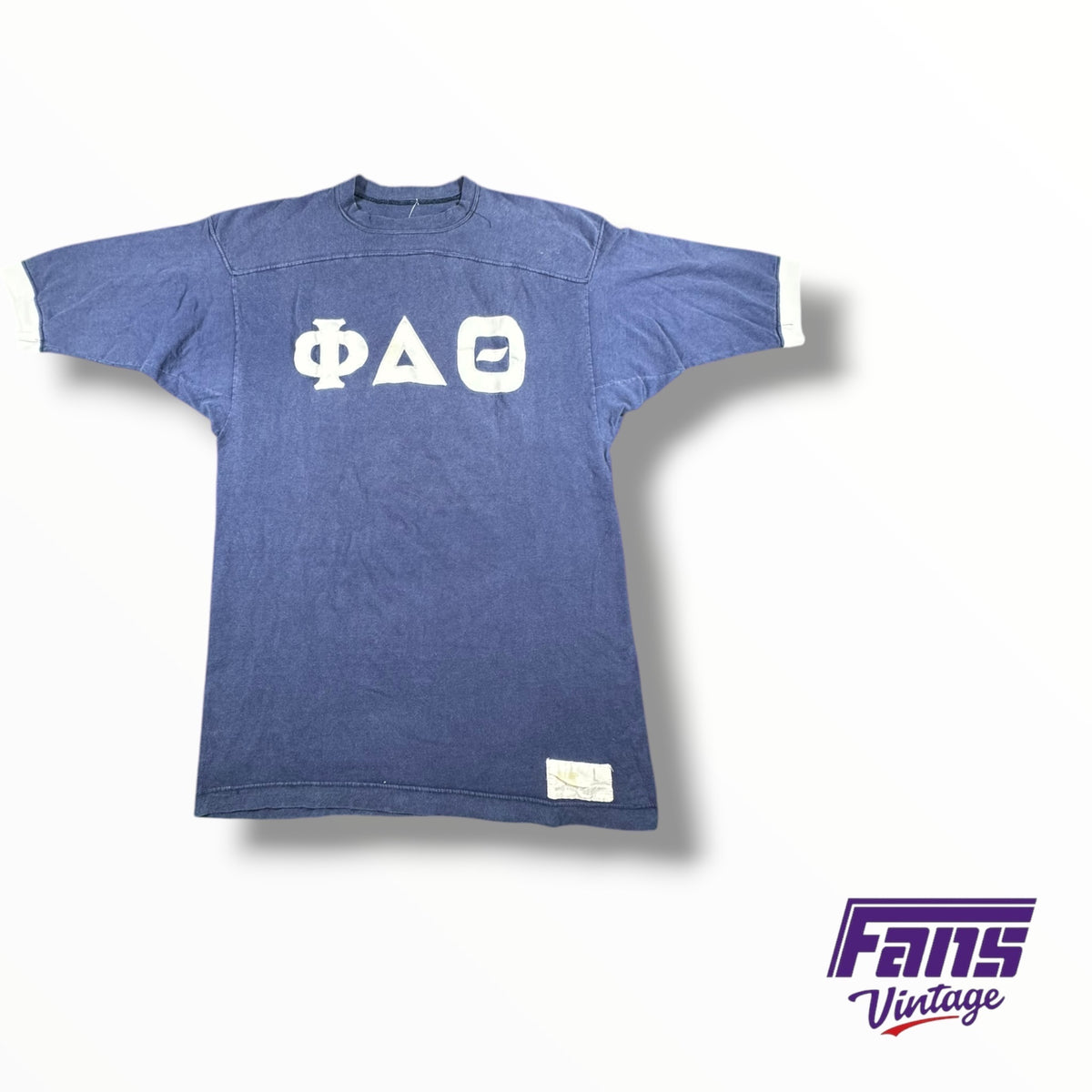 Vintage 70s Fraternity Phi Delta Theta Jersey Style Stitched Letters Tee