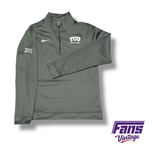 TCU Basketball Nike Team‑Issued Grey Fleece 1/4 Zip