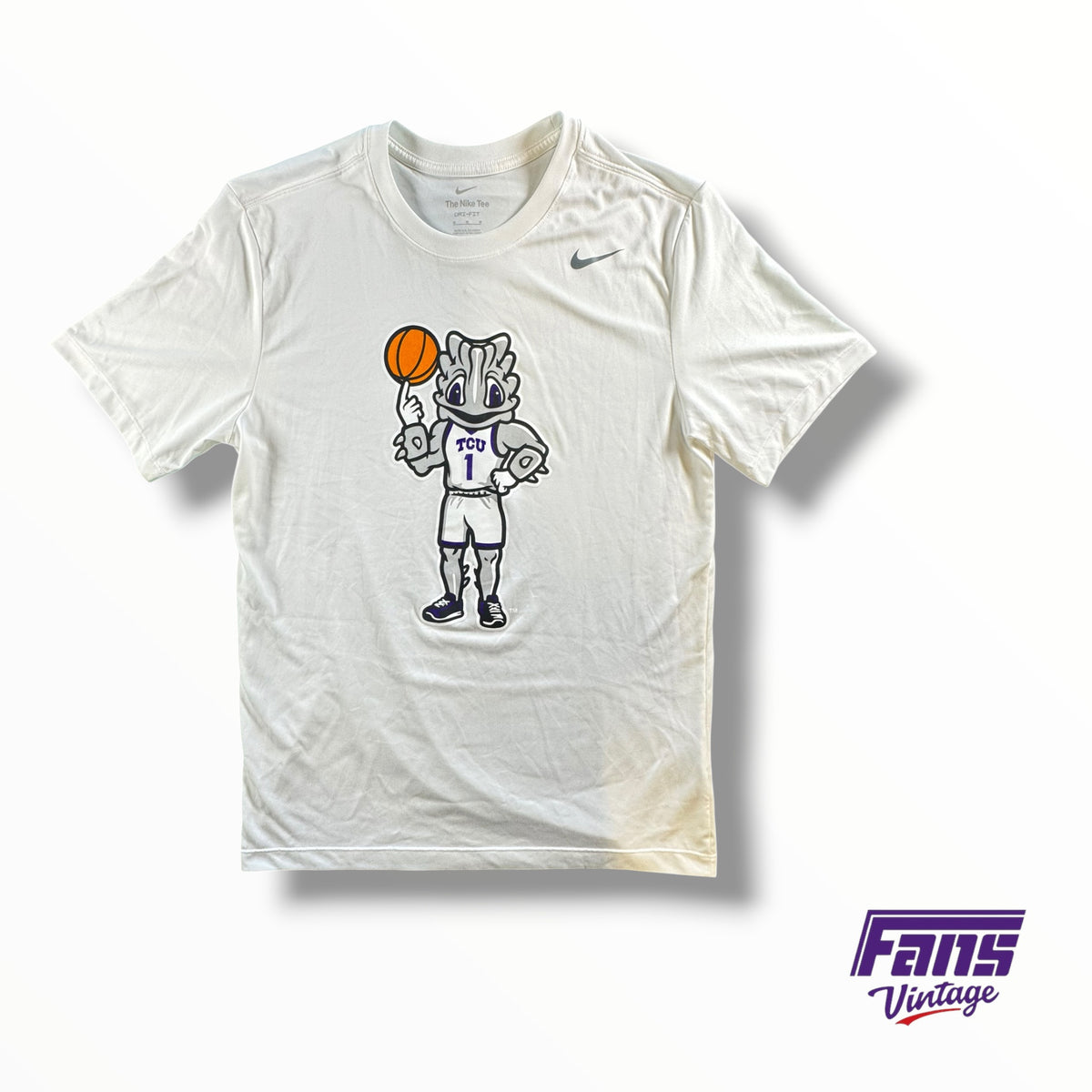 TCU Team Issued Basketball Nike Super Frog Whiteout Sideline Tee