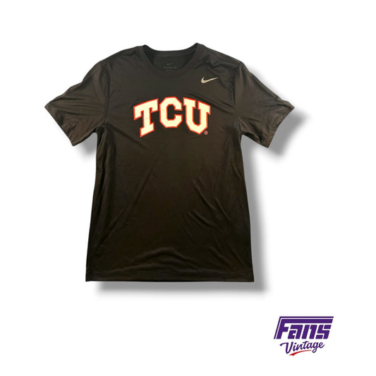 TCU Team Issued Nike DriFit Tee with Unique Spit Blood Whiteout Logo