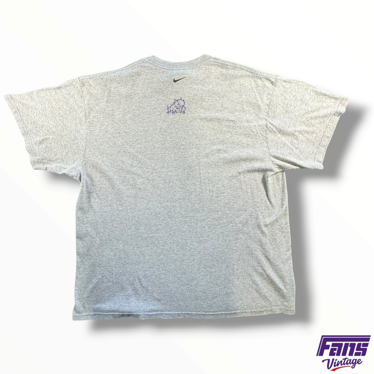 Vintage TCU Soccer Y2K Team Issued Nike Gray Horned Frog Tee