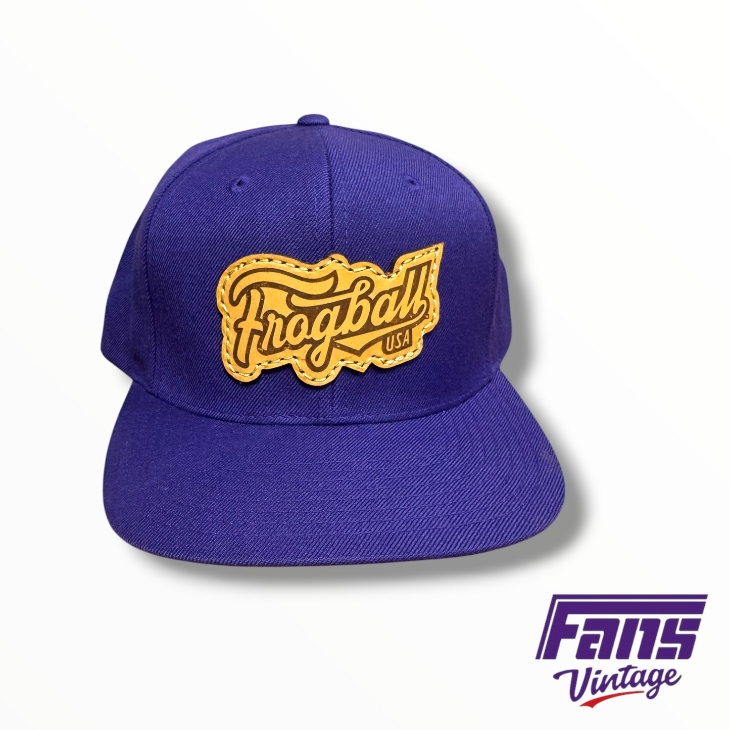 TCU Baseball Coach Custom Frogball USA Leather Patch Snapback Hat