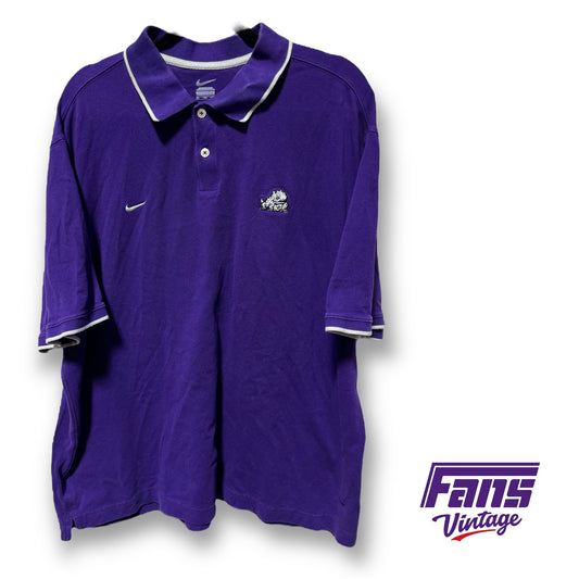 Y2K Vintage TCU Polo - awesome embroidered Horned Frog logo!