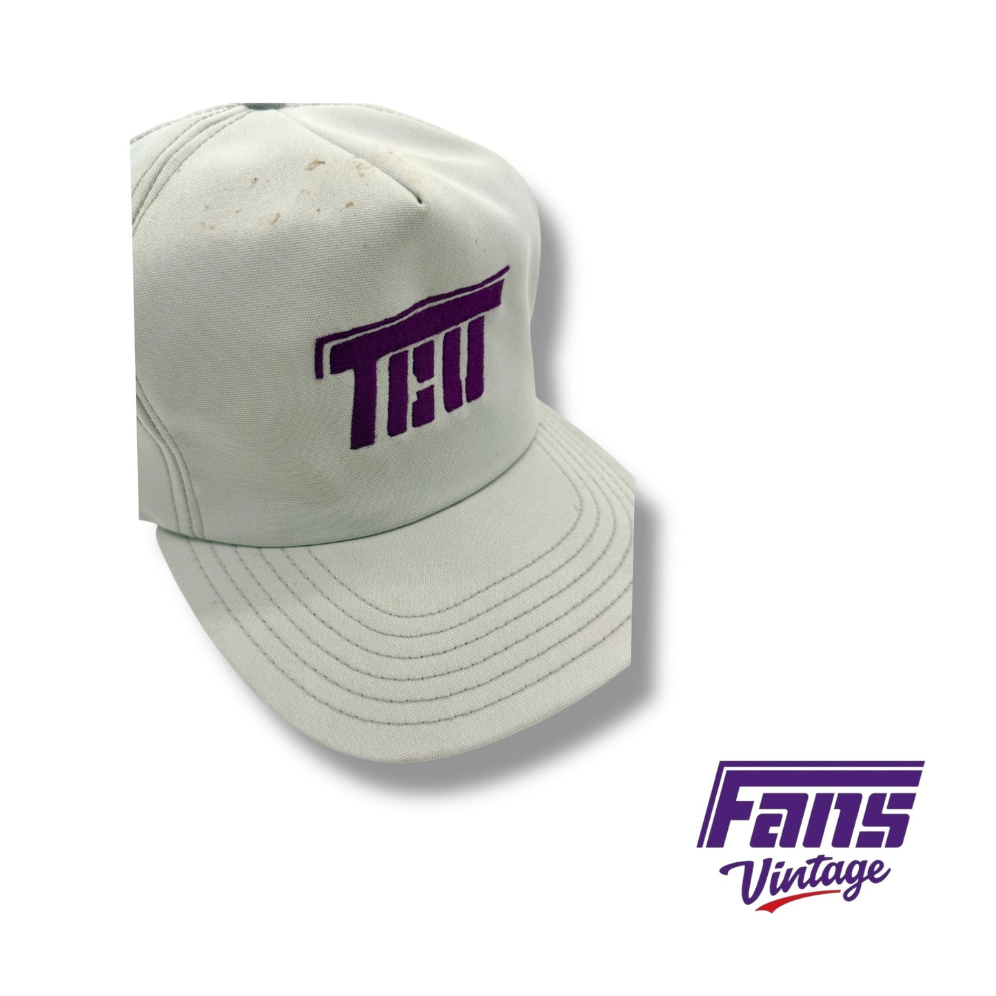 RARE! Vintage 80s TCU Flying T Logo Snapback Hat ￼