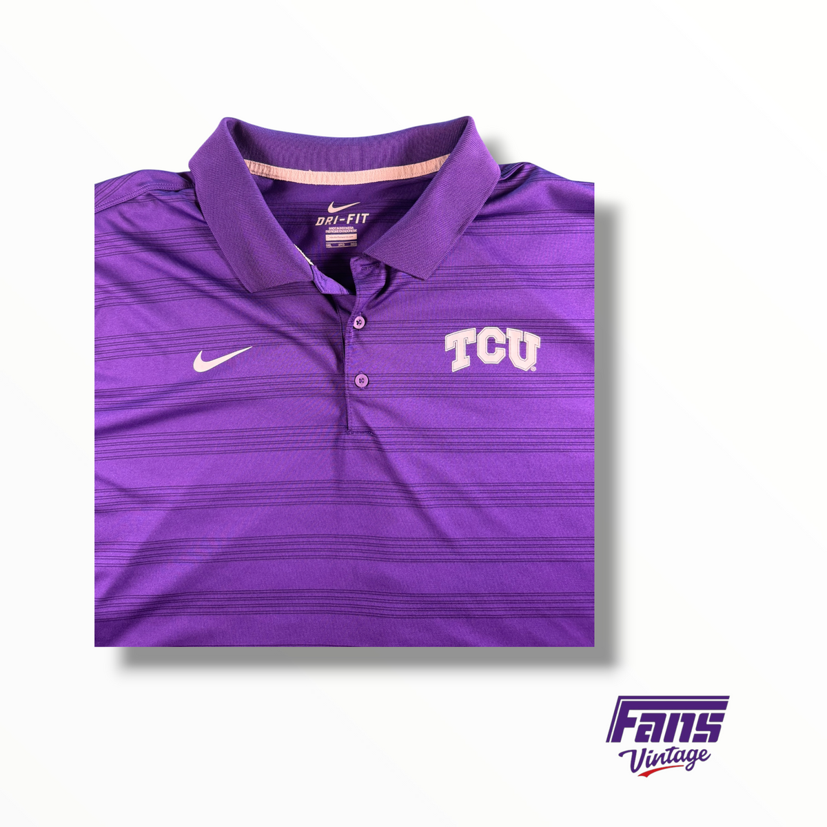 TCU Team Issued Nike Multi Striped Dri-Fit Polo