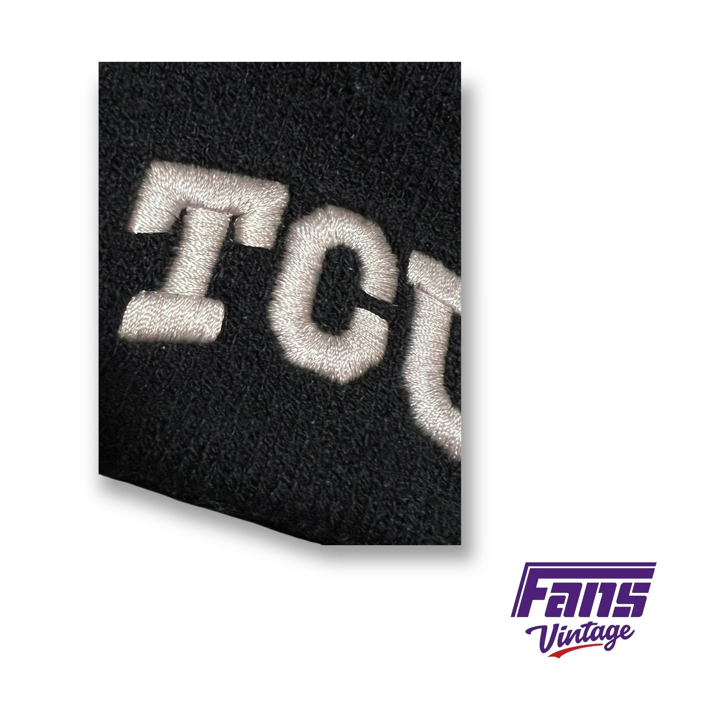 TCU Football Salute To Service Camo Sideline Beanie with Puff Embroidery and USA Flag Patch