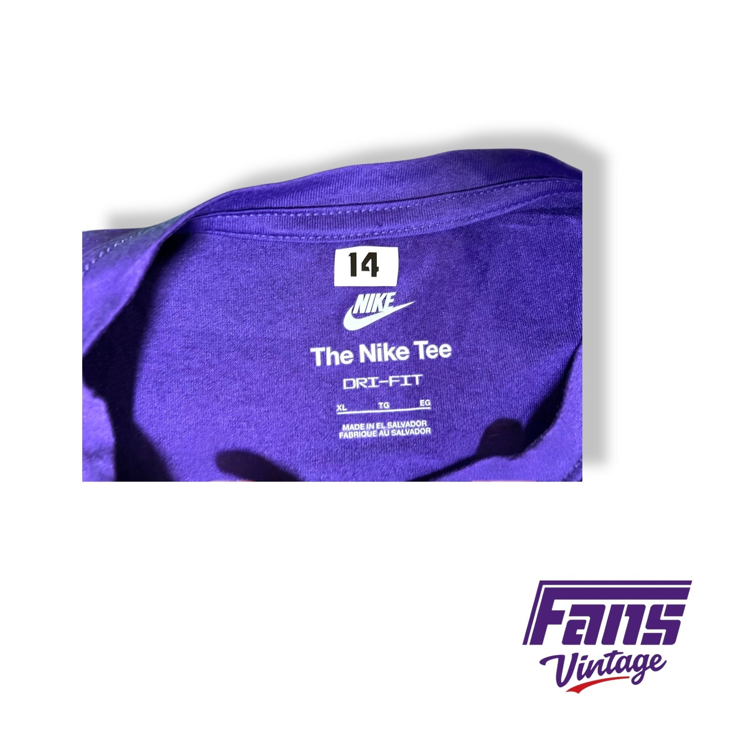 TCU Baseball Nike Team issued long sleeve shirt with “Horned Frogs” Retro script logo