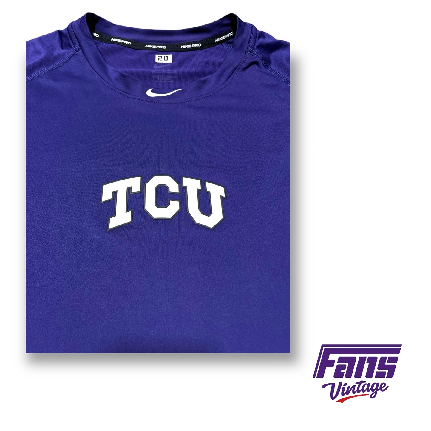TCU Baseball Nike Pro Team Issued Center Swoosh Training Shirt