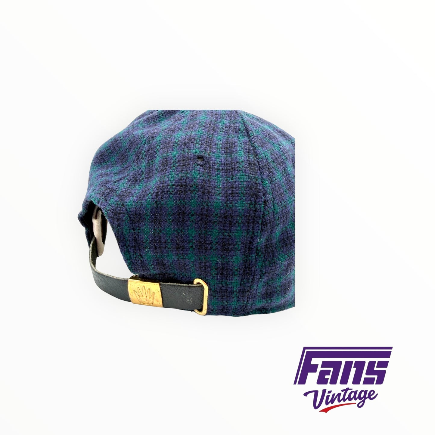 RARE! TCU vintage 90’s blue and green tweed style hat with embroidered TCU lettering