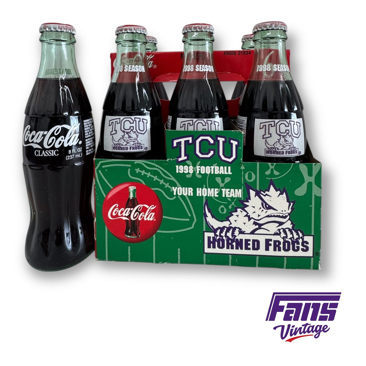 WOW! TCU Football 1998 Season Commemorative Coca-Cola 6 Pack - New & Intact Set from former AD!