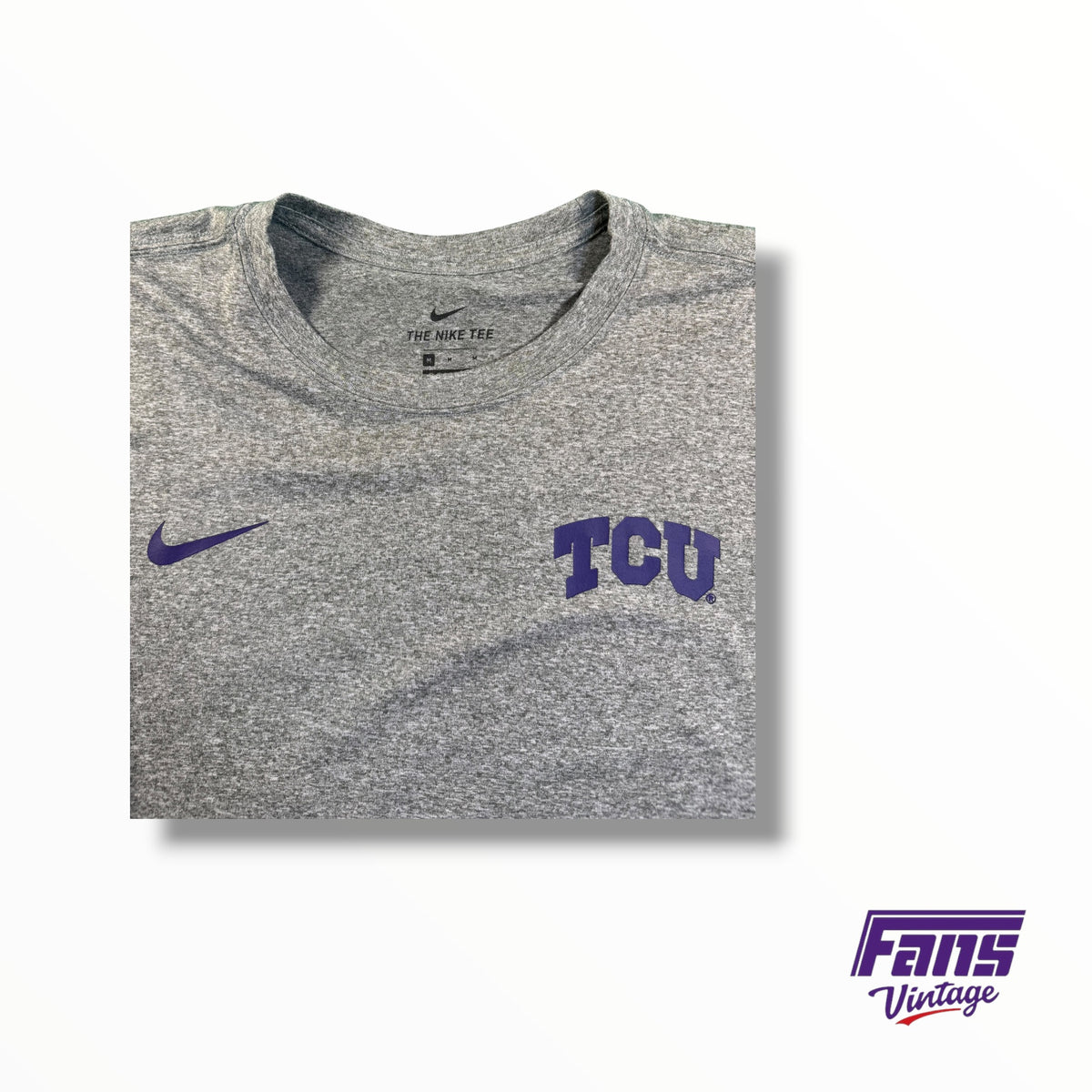 TCU Nike Team Issued Long Sleeve Shirt - Static Gray DriFit