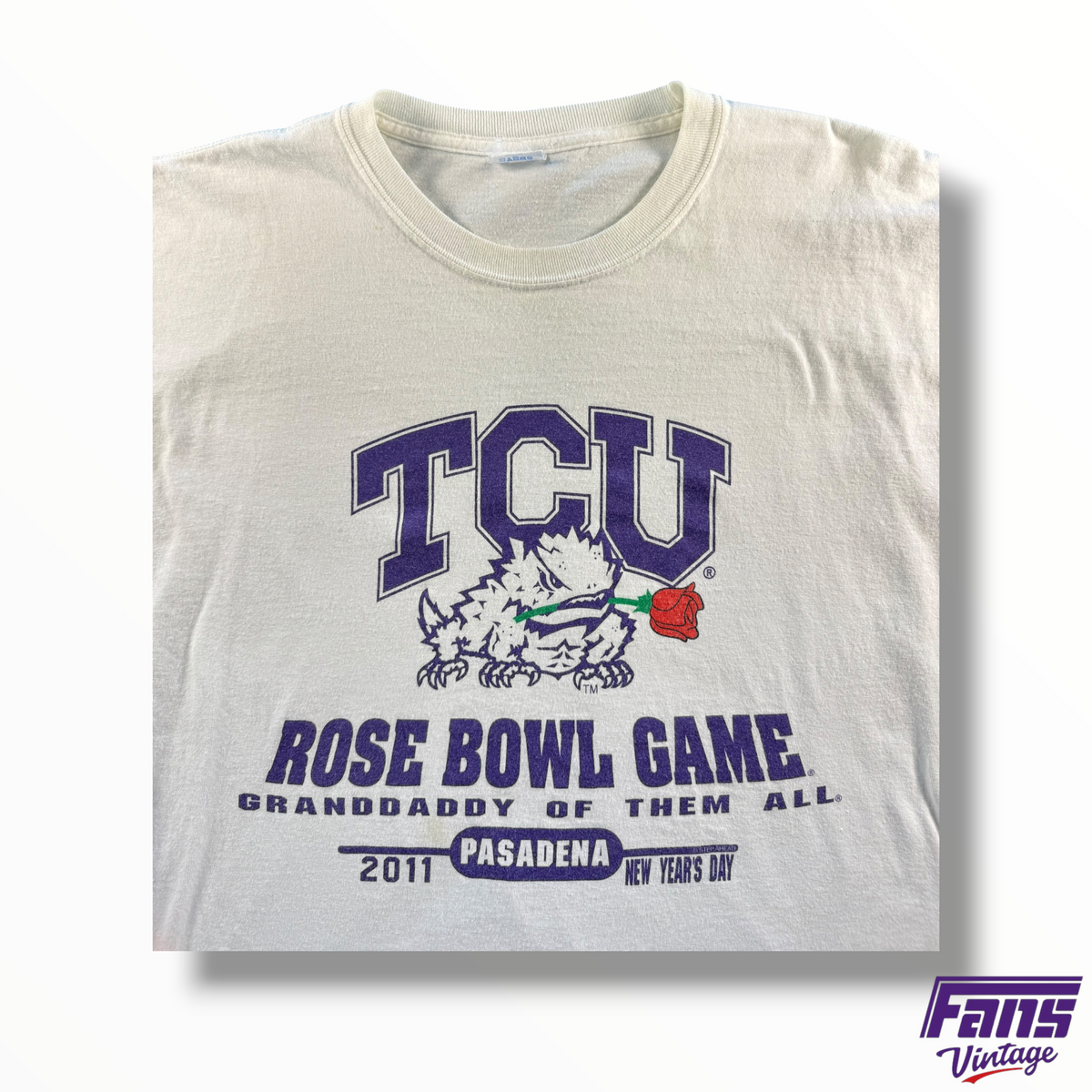 Rare Vintage TCU Rose Bowl “Grandaddy Of Them All”  Whiteout Long Sleeve