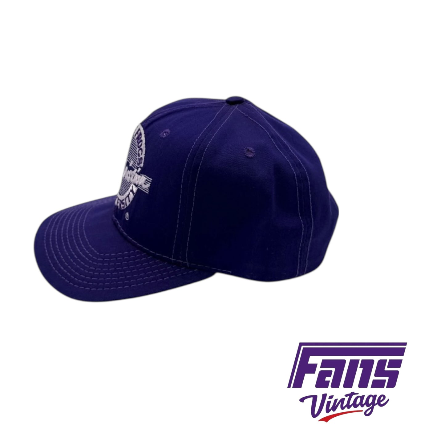 RARE Early 90s Vintage TCU “The Game” Circle Logo brim Snapback Hat