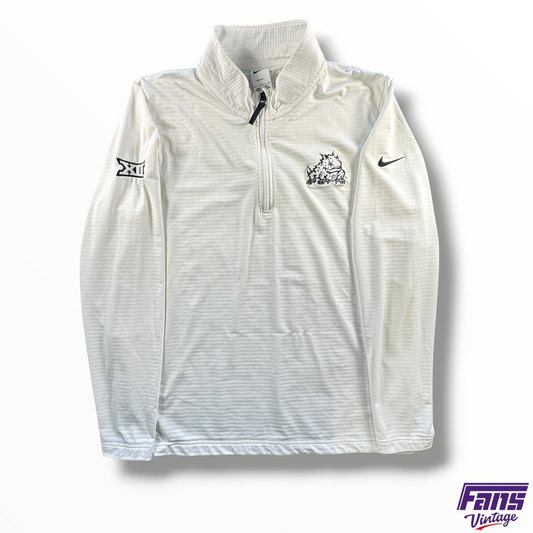 TCU Team Issued Nike Premium Coach Whiteout Quarter Zip Pullover