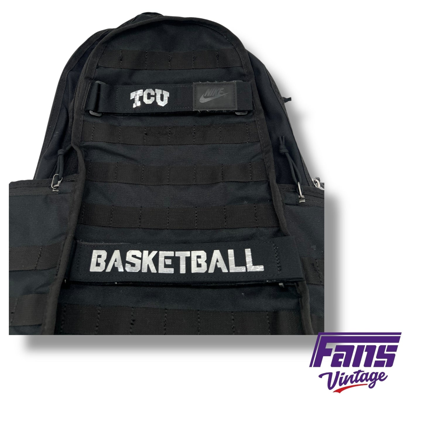 RARE! TCU Basketball Team Custom Nike Tactical Backpack with Silver-Chrome Look Logos