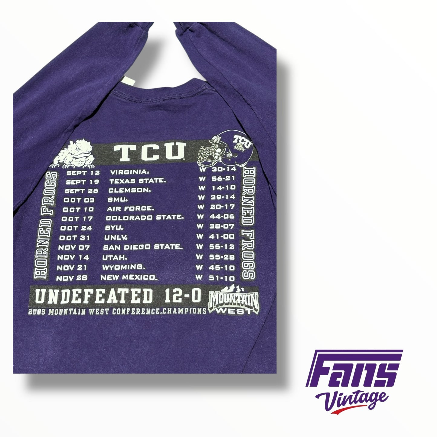 Vintage 2009 TCU Football Mountain West Conference Championship Long Sleeve Shirt