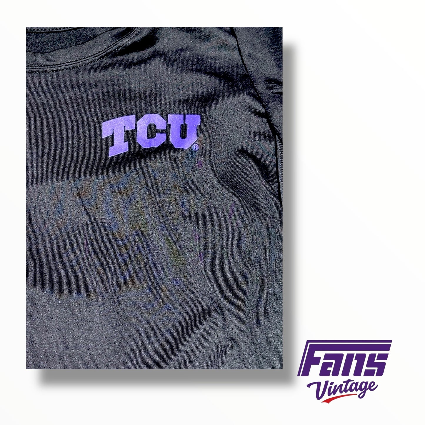 TCU Team Issued Nike Long Sleeve Drifit Shirt in blackout colorway