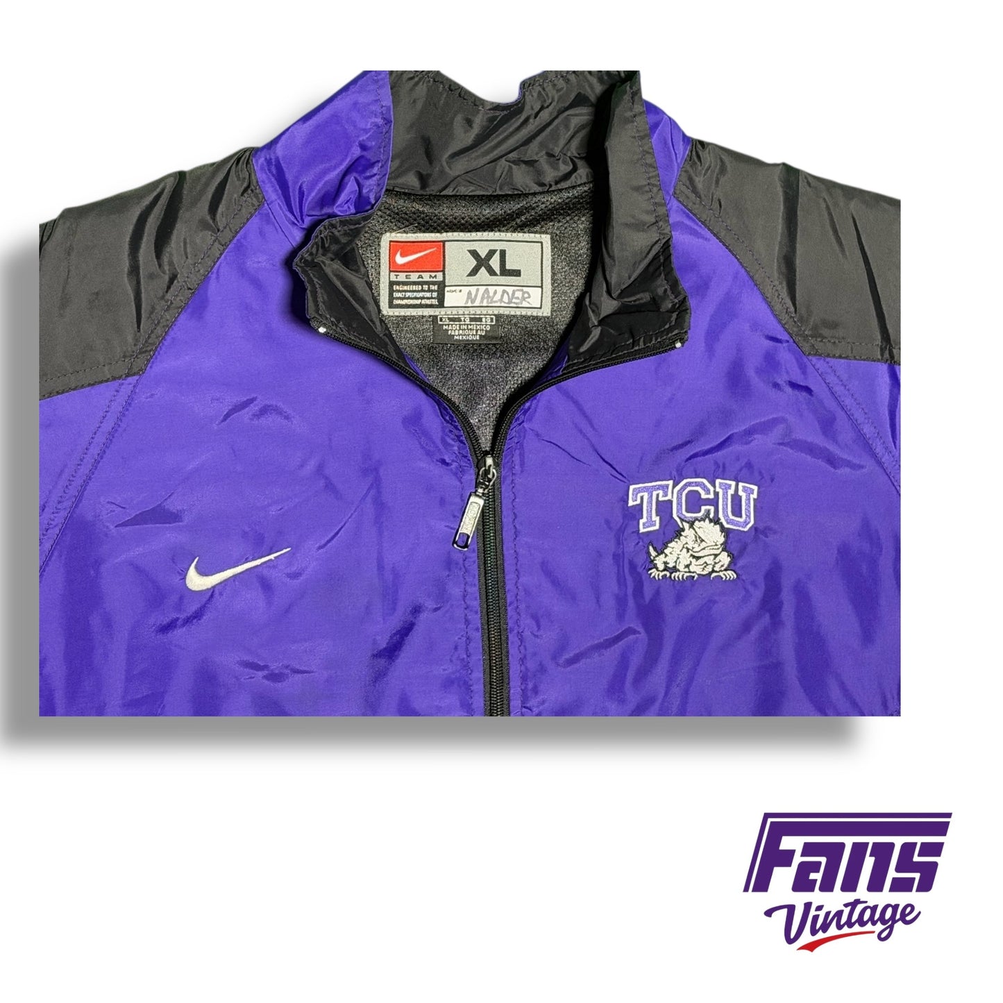 Vintage TCU Y2K Era Nike team issued windbreaker jacket
