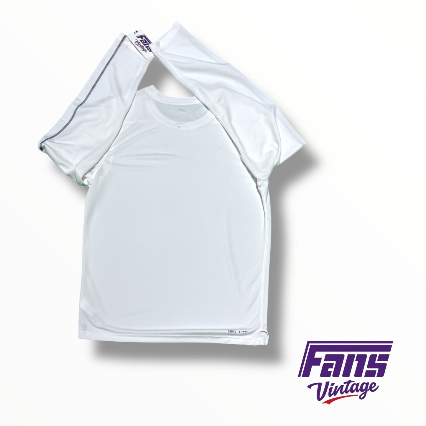 TCU Football Nike Team Issued UPF 40+ Woven Lightweight Long Sleeve Whiteout Shirt