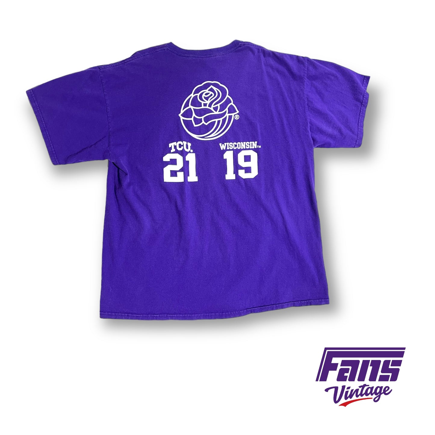 Vintage TCU Rose Bowl Champions Double Sided Tee with Rare Print