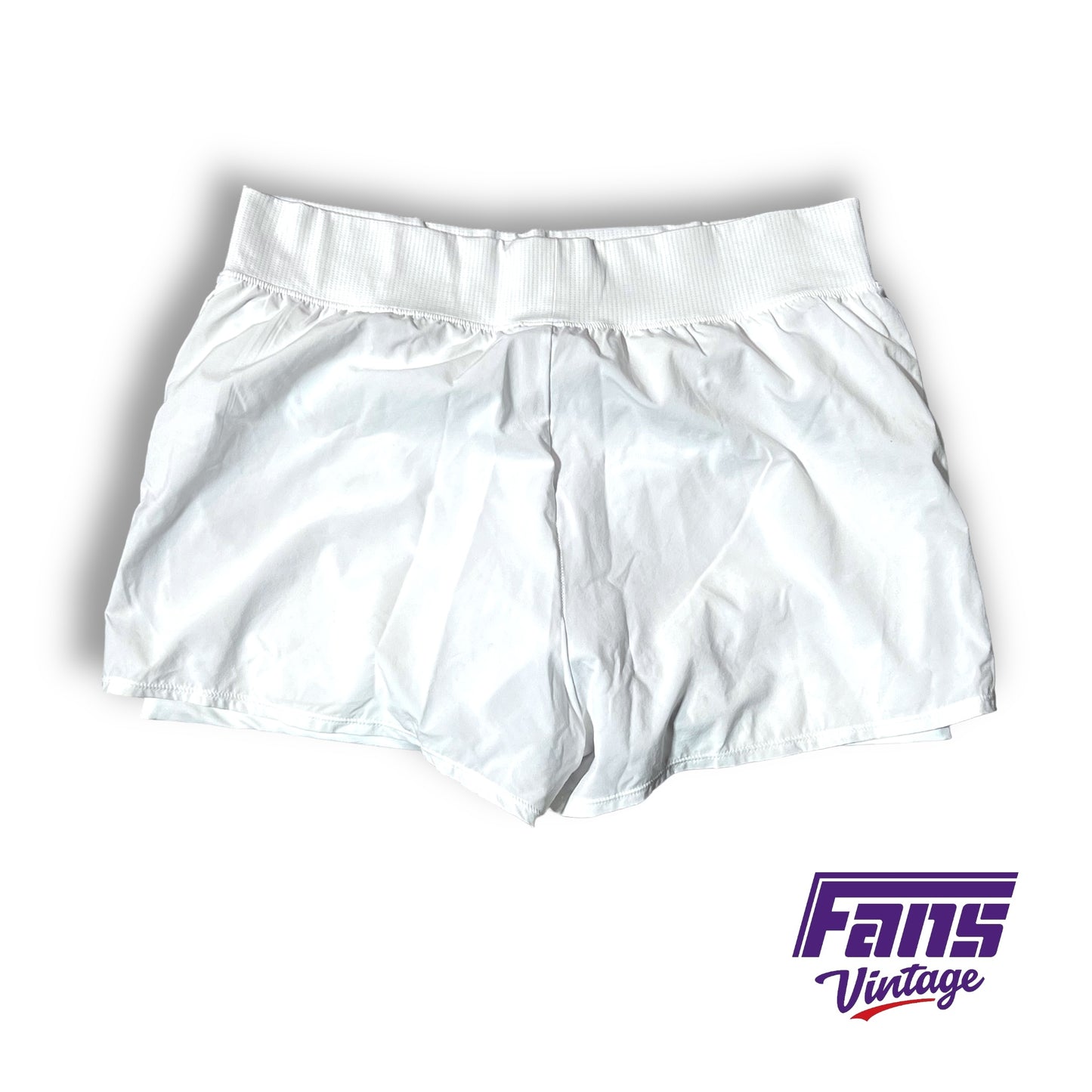 TCU Team Issue Women’s Nike Training Shorts with built in compression shorts - white