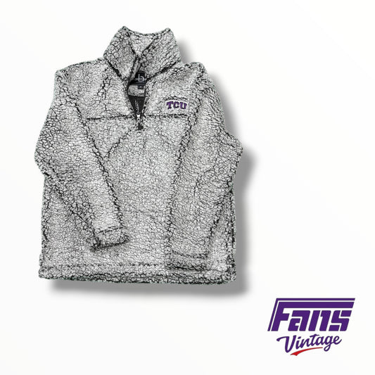 TCU Fuzzy Sherpa Style Pullover Sweater