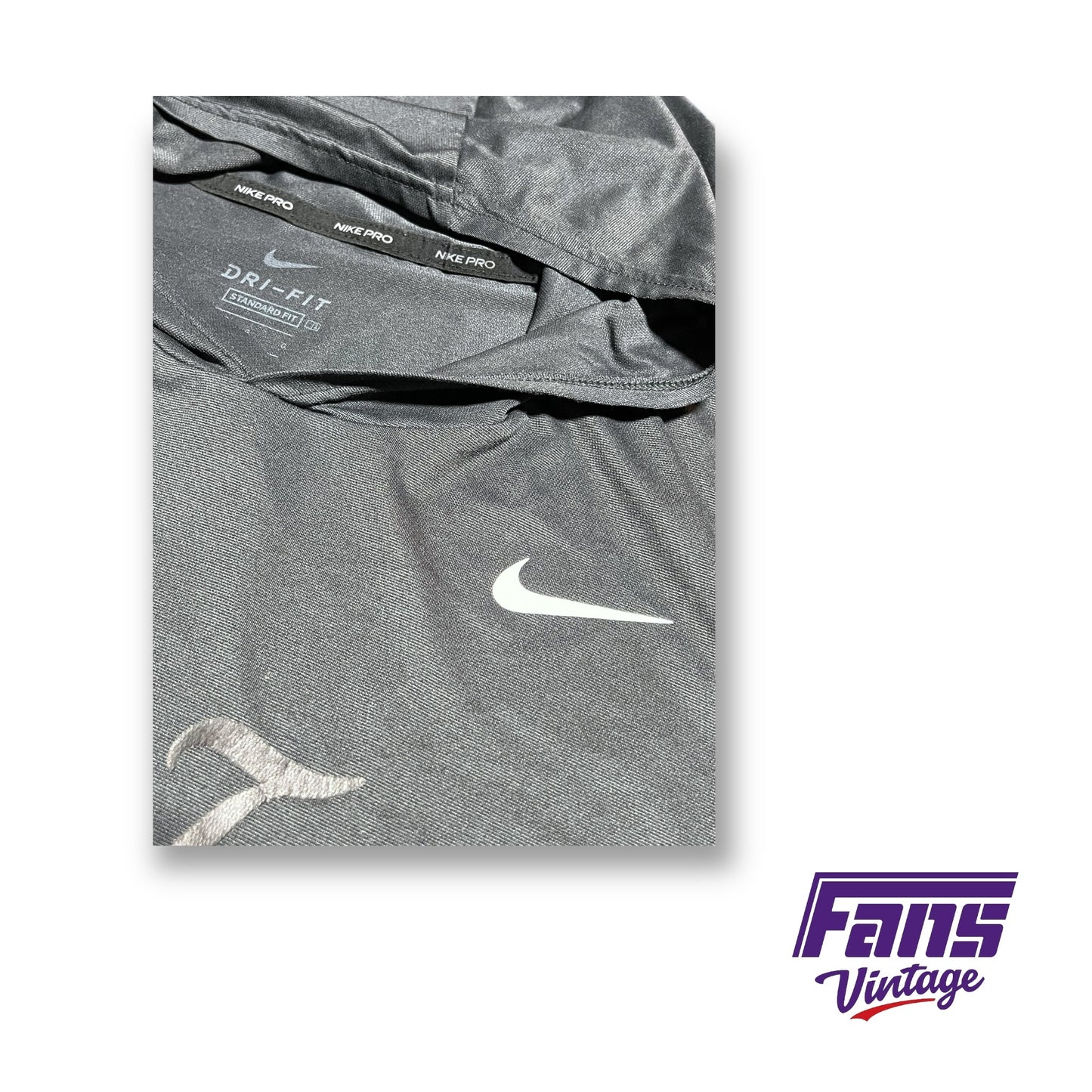 TCU Football Player Exclusive Nike Dri-Fit Lightweight UV Hoodie - Black Out “Funky Town” Logo - Team Issued