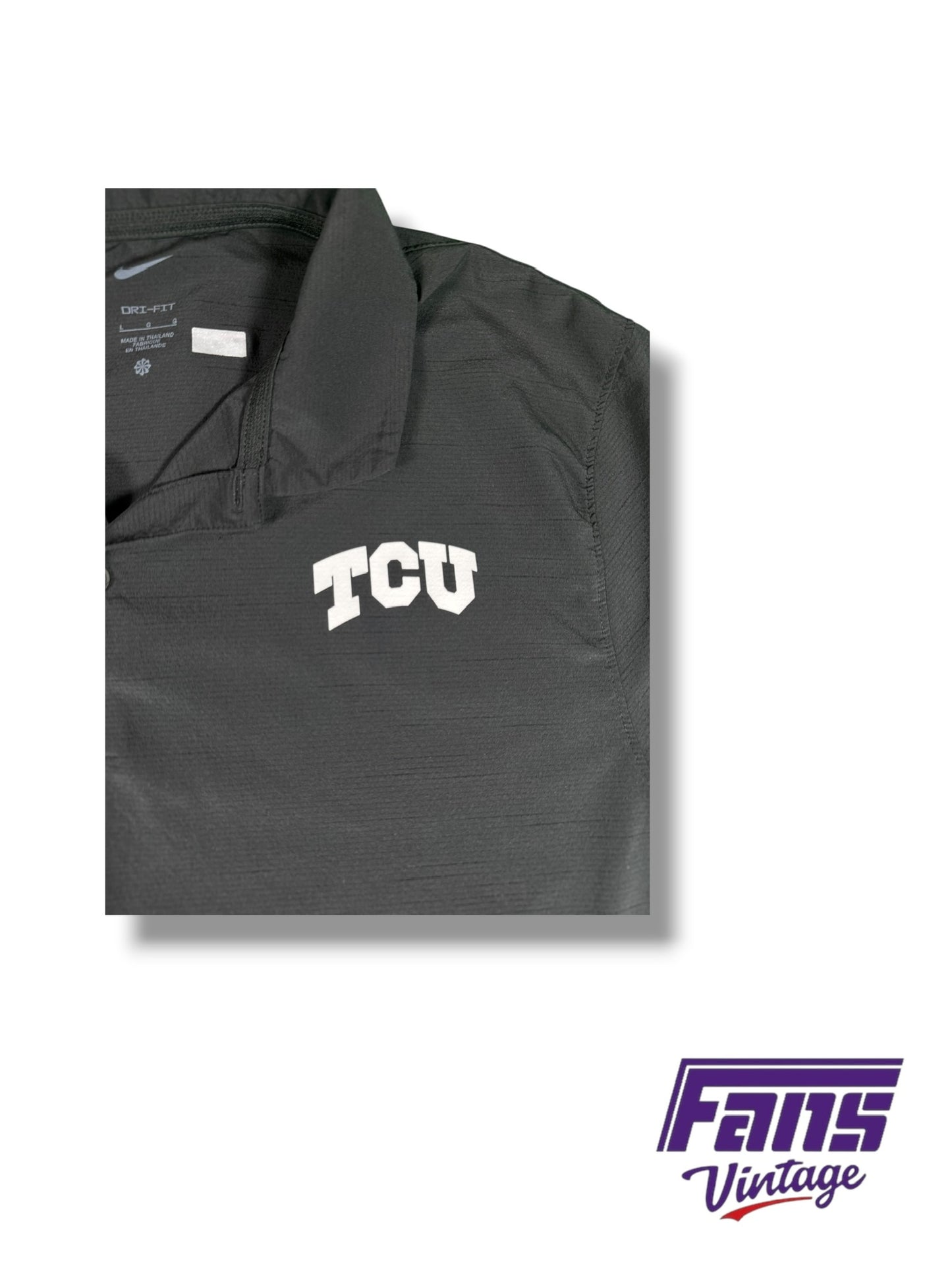 TCU Nike Team Issued Premium Textured Matte ‘Move to Zero’ Drifit Polo