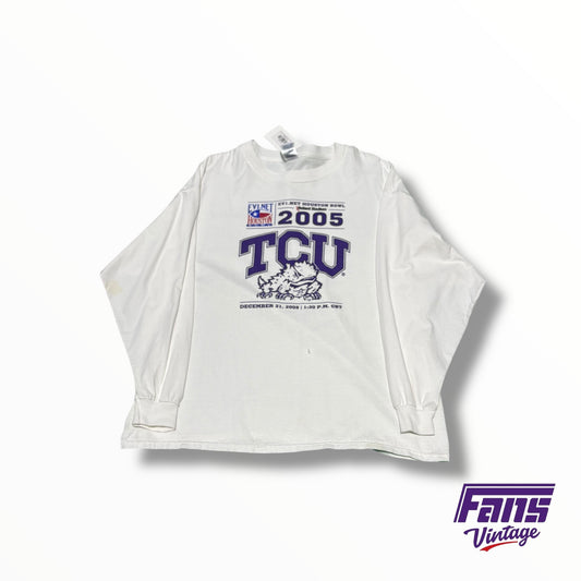 Vintage TCU Football 2005 TCU Houston Bowl Game Long Sleeve Shirt