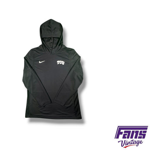 TCU Football Nike Team Issued Black Hooded Long Sleeve