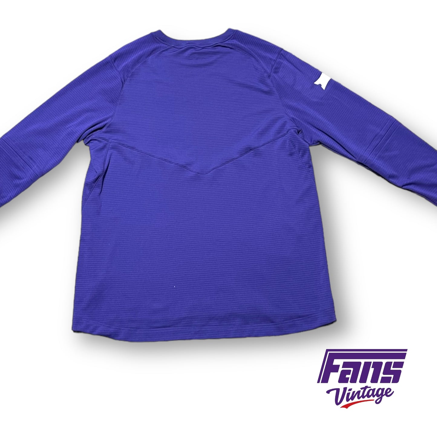 Nike Baseball TCU Team Issued Premium training shirt - Purple Long Sleeve with awesome weave pattern!