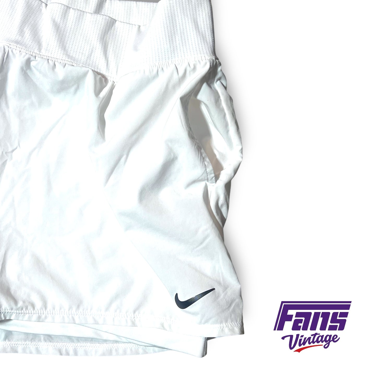 TCU Team Issue Women’s Nike Training Shorts with built in compression shorts - white