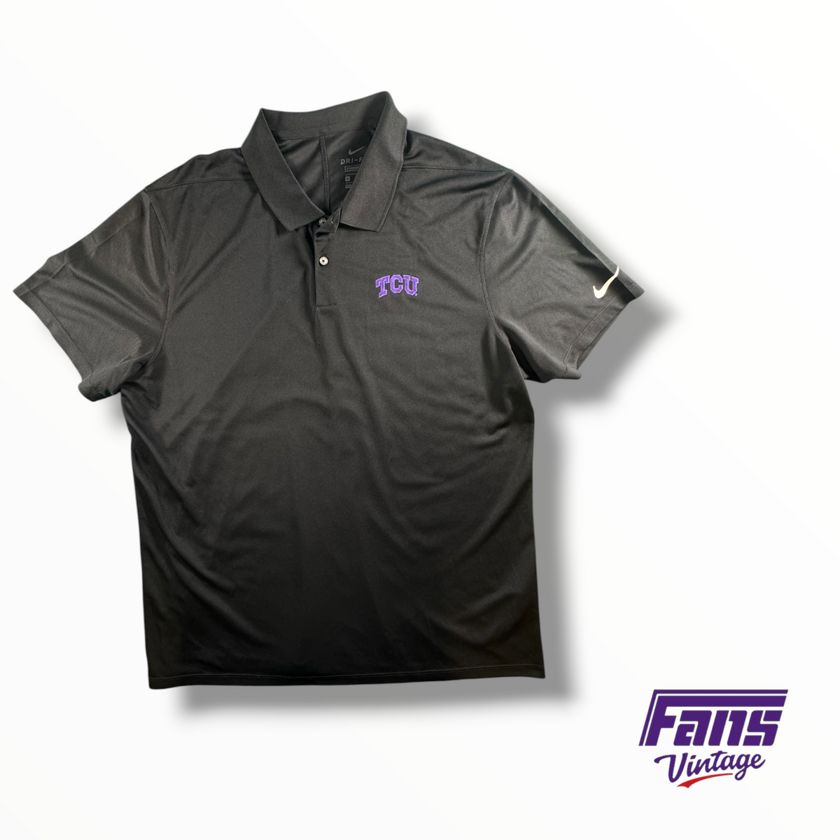 TCU Team Issued Nike Dri-Fit Blackout Polo