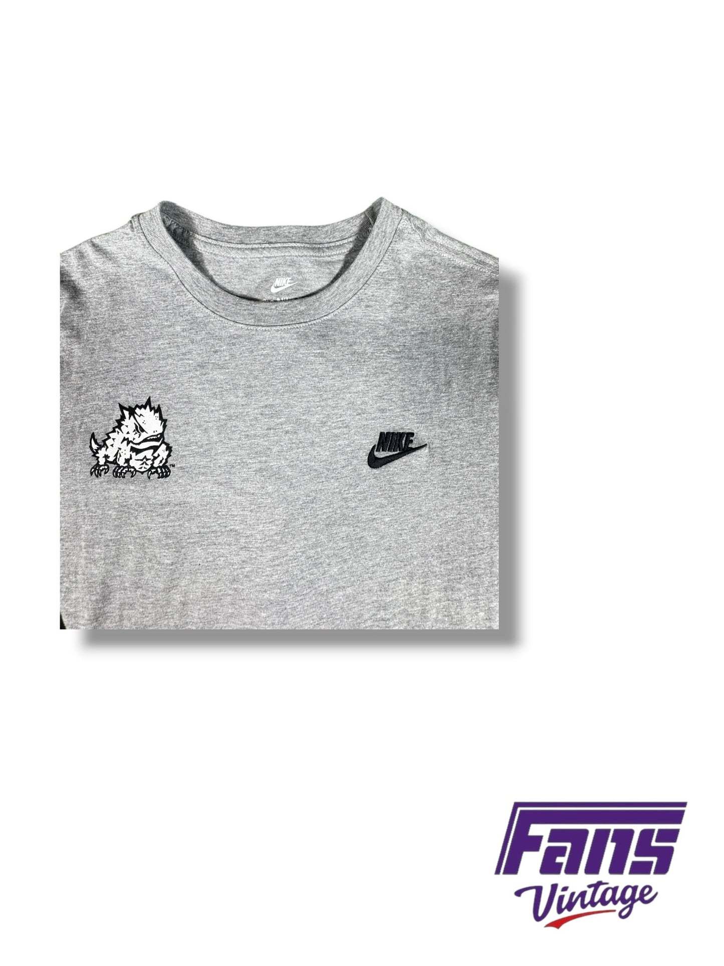 TCU Football Team Issued Nike Sportswear Valero Alamo Bowl Grey Long Sleeve Shirt