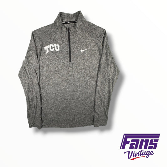 TCU Team Issued Nike Running Style Gray Quarter-Zip Jacket