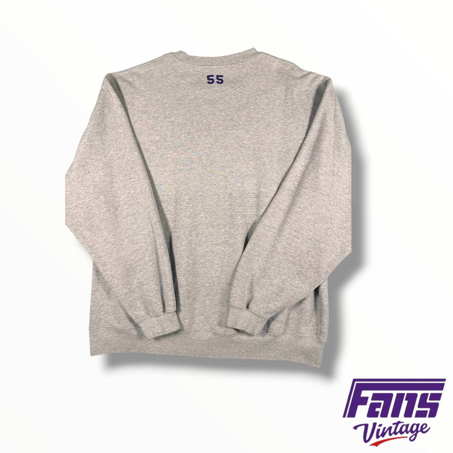 TCU Football Team Issued Nike Throwback Crewneck with Center Swoosh