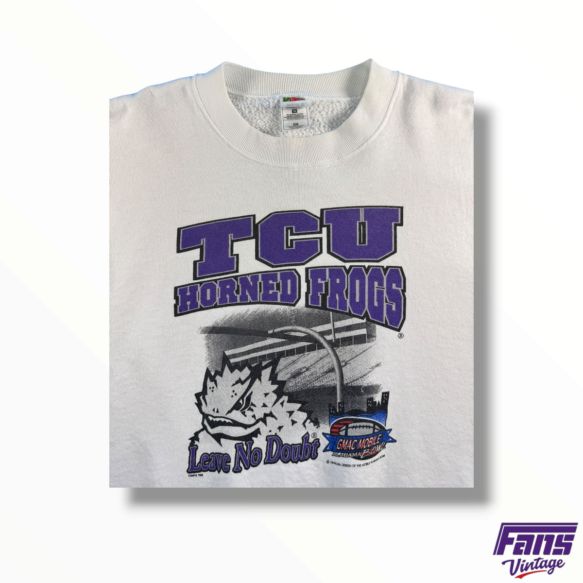 Vintage TCU 1999 GMAC Mobile Alabama Bowl “Leave No Doubt” Crewneck Sweater