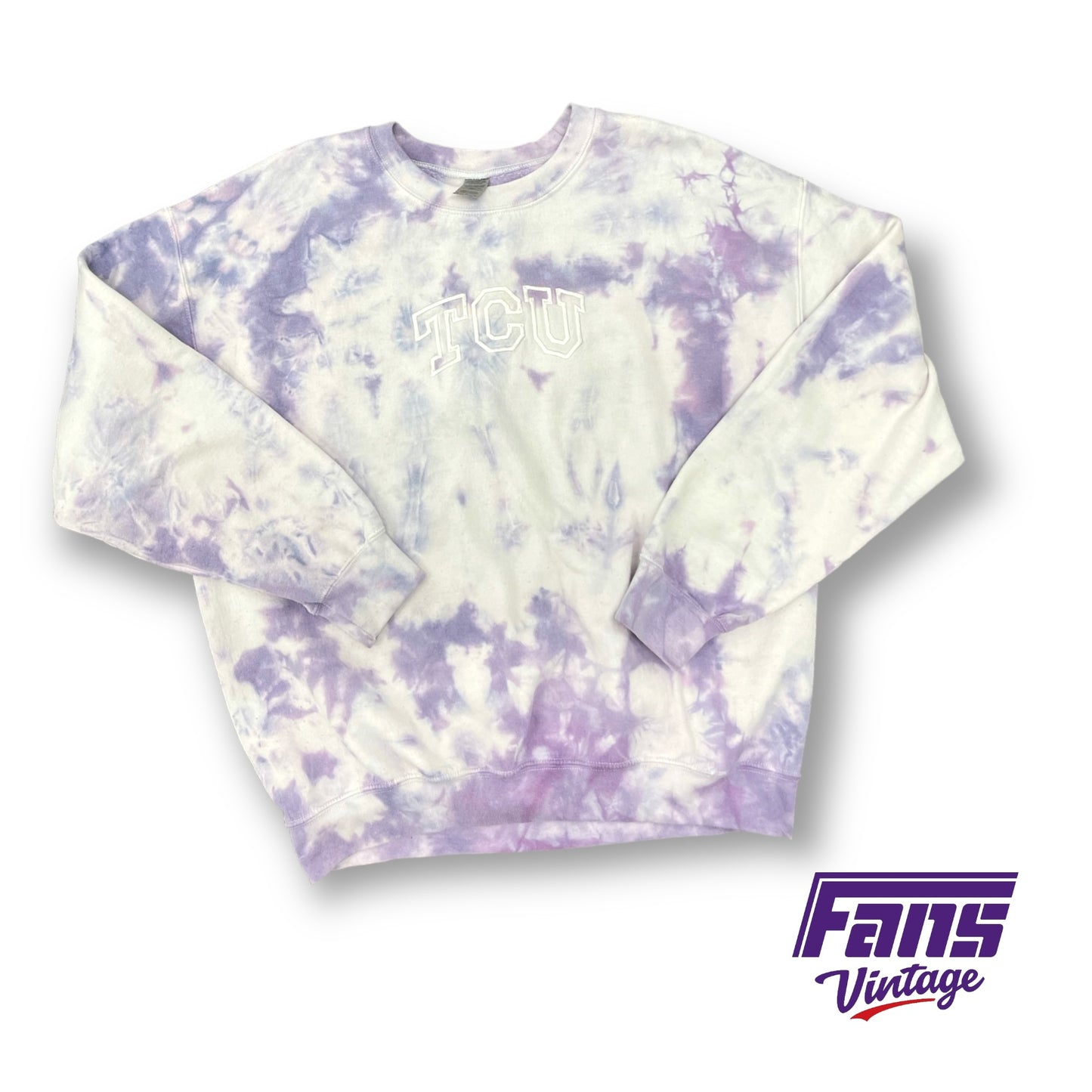 Vintage Look TCU Crewneck with custom tie dye