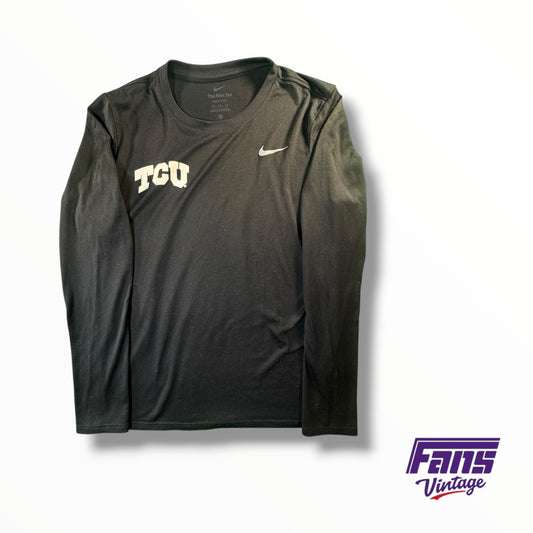 TCU Team Issued Nike Blackout Dri-Fit Long Sleeve Shirt