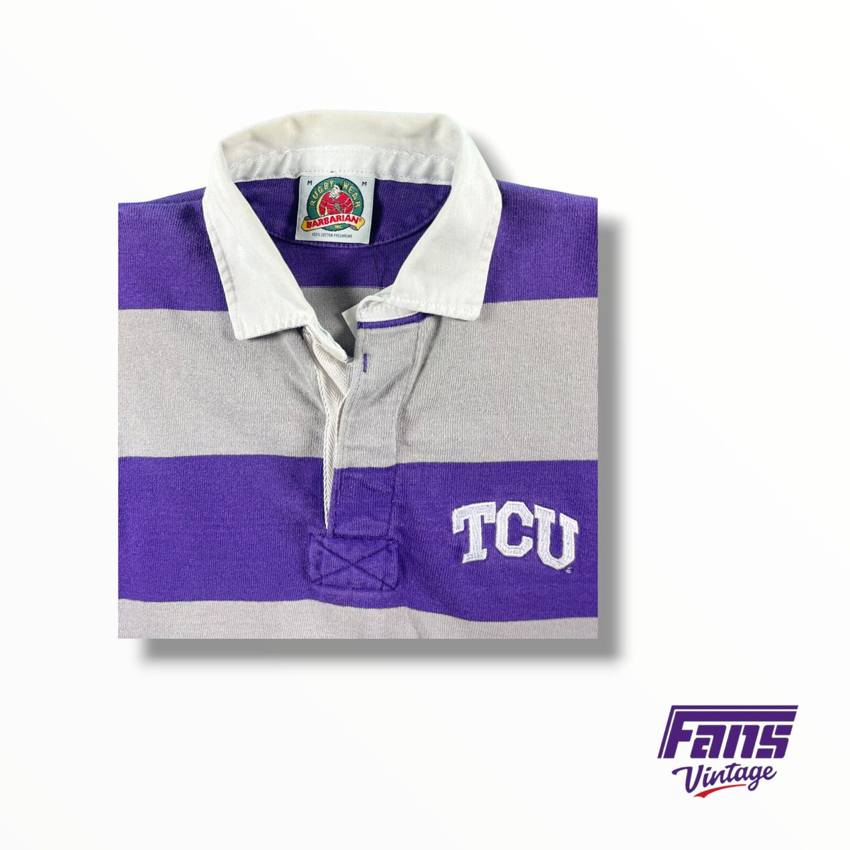 Vintage TCU Striped Rugby Shirt