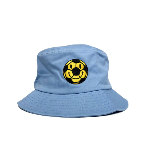 Happy Ball Baby Blue Soccer Inspired Bucket Hat