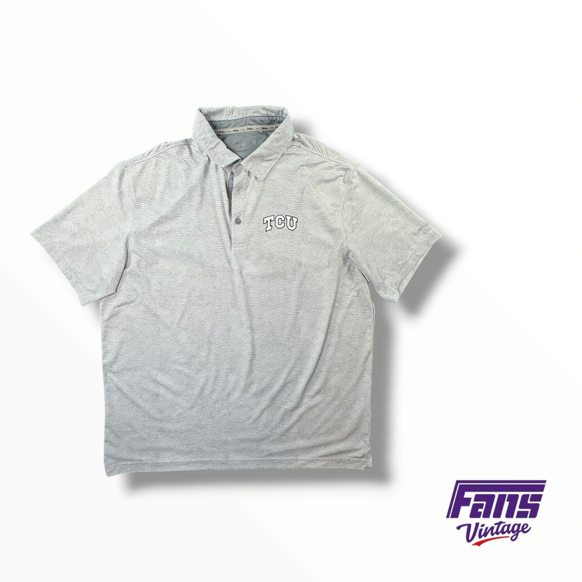 TCU Baseball Team Issued Walter Hagen Topographic Pattern Polo